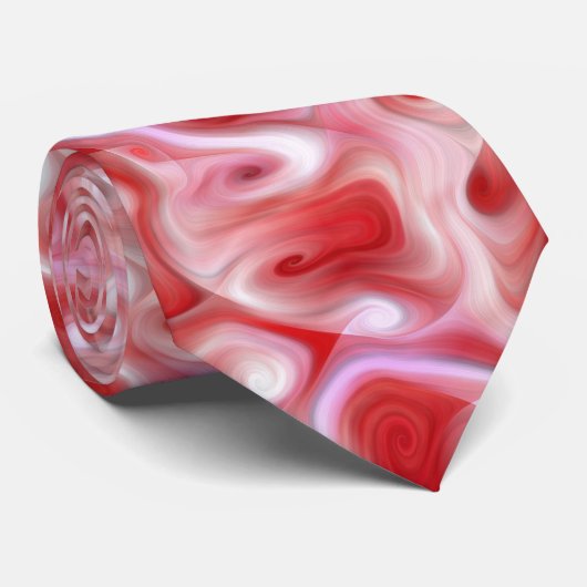 抽象芸術赤とピンクの渦巻きネックタイ ネクタイ (ロール)