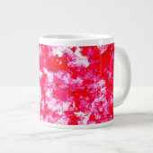 抽象芸術赤とピンク ジャンボコーヒーマグカップ (正面右)
