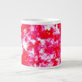 抽象芸術赤とピンク ジャンボコーヒーマグカップ (正面)