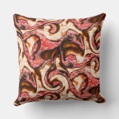 抽象芸術赤と木質スタイルの珊瑚斑 クッション (裏面)