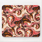 抽象芸術赤と木質スタイルの珊瑚斑 マウスパッド (正面)