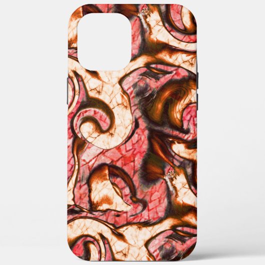 抽象芸術赤と木質スタイルの珊瑚斑 Case-Mate iPhoneケース (裏面)