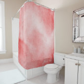 抽象芸術赤と白の色のテクスチャ シャワーカーテン (インサイチュ)