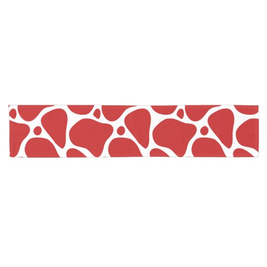 抽象芸術赤と白キリン模様 ショートテーブルランナー (横)