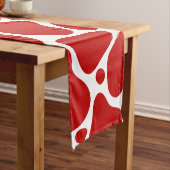抽象芸術赤と白キリン模様 ショートテーブルランナー (インサイチュ)