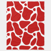 抽象芸術赤と白キリン模様 フリースブランケット (正面)