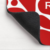 抽象芸術赤と白キリン模様 マウスパッド (コーナー)