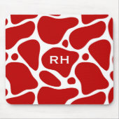 抽象芸術赤と白キリン模様 マウスパッド (正面)