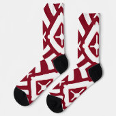 抽象芸術赤と白幾何学的パターン ソックス (左)
