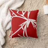 抽象芸術赤と白竹 クッション (ブランケット)