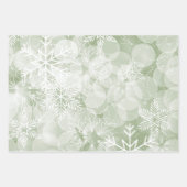 抽象芸術赤と緑の雪片と柊 ラッピングペーパーシート (正面3)