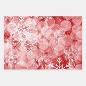 抽象芸術赤と緑の雪片と柊 ラッピングペーパーシート (正面)