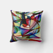 抽象芸術赤と青の枕デザイン クッション (裏面)