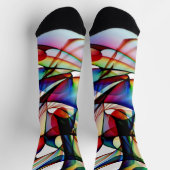 抽象芸術赤と青の靴下デザイン ソックス (上部)