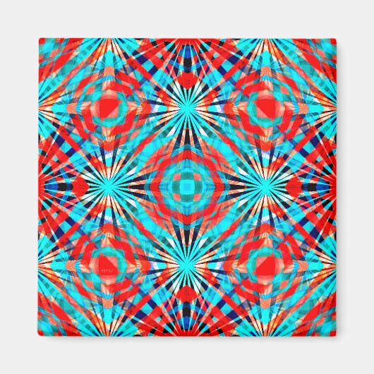 抽象芸術赤と青 マグネット (正面)