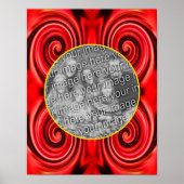 抽象芸術赤と黄色の渦巻き旋回が自分の写真を追加 ポスター (正面)