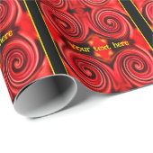 抽象芸術赤と黄色の渦巻パーソナライズされたき ラッピングペーパー (ロールコーナー)
