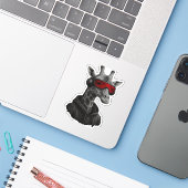 抽象芸術赤と黒のクラシックキリンTシャツ シール (ノートパソコンとiPhone)