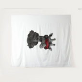 抽象芸術赤と黒のクラシックキリンTシャツ タペストリー (正面(横))