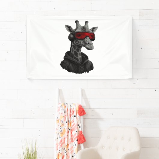 抽象芸術赤と黒のクラシックキリンTシャツ 横断幕 (インサイチュ)