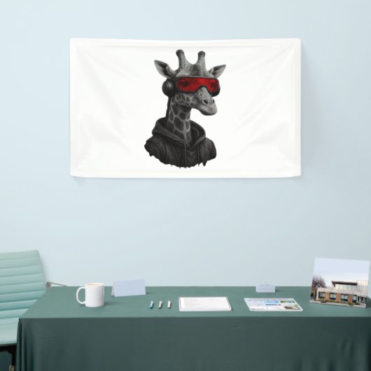 抽象芸術赤と黒のクラシックキリンTシャツ 横断幕 (トレードショー)