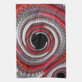 抽象芸術赤と黒のグラデーション緩和曲線フラクタル キッチンタオル (縦)