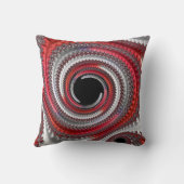 抽象芸術赤と黒のグラデーション緩和曲線フラクタル クッション (裏面)