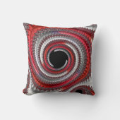 抽象芸術赤と黒のグラデーション緩和曲線フラクタル クッション (正面)