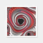 抽象芸術赤と黒のグラデーション緩和曲線フラクタル スタンダードカクテルナプキン (正面)