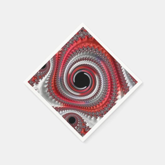 抽象芸術赤と黒のグラデーション緩和曲線フラクタル スタンダードカクテルナプキン (角)