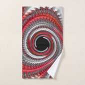 抽象芸術赤と黒のグラデーション緩和曲線フラクタル バスタオルセット (ハンドタオル)