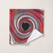 抽象芸術赤と黒のグラデーション緩和曲線フラクタル バスタオルセット (ウォッシュタオル)