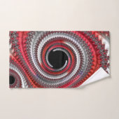 抽象芸術赤と黒のグラデーション緩和曲線フラクタル バスタオルセット (ハンドタオル)