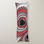 抽象芸術赤と黒のグラデーション緩和曲線フラクタル ボディピロー (裏面 (縦))