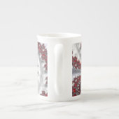 抽象芸術赤と黒のグラデーション緩和曲線フラクタル ボーンチャイナマグカップ (裏面)