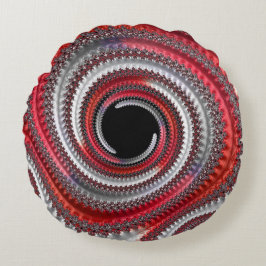 抽象芸術赤と黒のグラデーション緩和曲線フラクタル ラウンドクッション