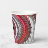 抽象芸術赤と黒のグラデーション緩和曲線フラクタル 紙コップ (裏面)