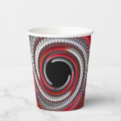 抽象芸術赤と黒のグラデーション緩和曲線フラクタル 紙コップ (左)