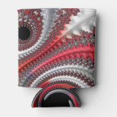 抽象芸術赤と黒のグラデーション緩和曲線フラクタル 缶クーラー (正面)