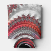 抽象芸術赤と黒のグラデーション緩和曲線フラクタル 缶クーラー (裏面)