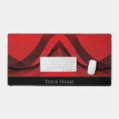 抽象芸術赤と黒の流暢な形状とグラデーション デスクマット (キーボード&マウス)