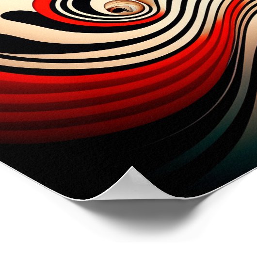 抽象芸術赤と黒の渦巻き背景。 ポスター (角)