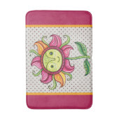 抽象芸術赤ひまわり バスマット (正面縦)