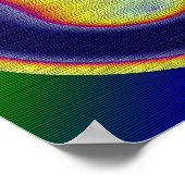 抽象芸術赤イエローブルーレインボーカラー ポスター (角)