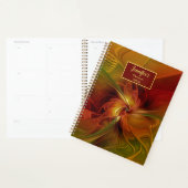 抽象芸術赤オレンジ緑フラクタルアートフラワー名 プランナー手帳 (ディスプレー)