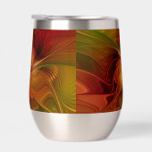 抽象芸術赤オレンジ色の茶色の緑のフラクタルアートフラワー (右面)