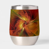 抽象芸術赤オレンジ色の茶色の緑のフラクタルアートフラワー (背面)