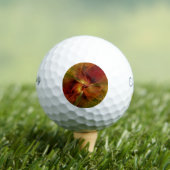 抽象芸術赤オレンジ色の茶色の緑のフラクタルアートフラワー ゴルフボール (インサイチュ 木)