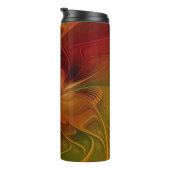 抽象芸術赤オレンジ色の茶色の緑のフラクタルアートフラワー タンブラー (回転右)