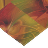 抽象芸術赤オレンジ色の茶色の緑のフラクタルアートフラワー テーブルクロス (アングル)